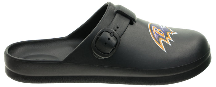 FOCO Open Back Buckle Clog – Comfortable Slip-On Sandals for NFL Fans, Baltimore Ravens