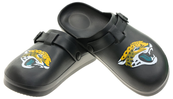 FOCO Open Back Buckle Clog – Comfortable Slip-On Sandals for NFL Fans, Jacksonville Jaguars