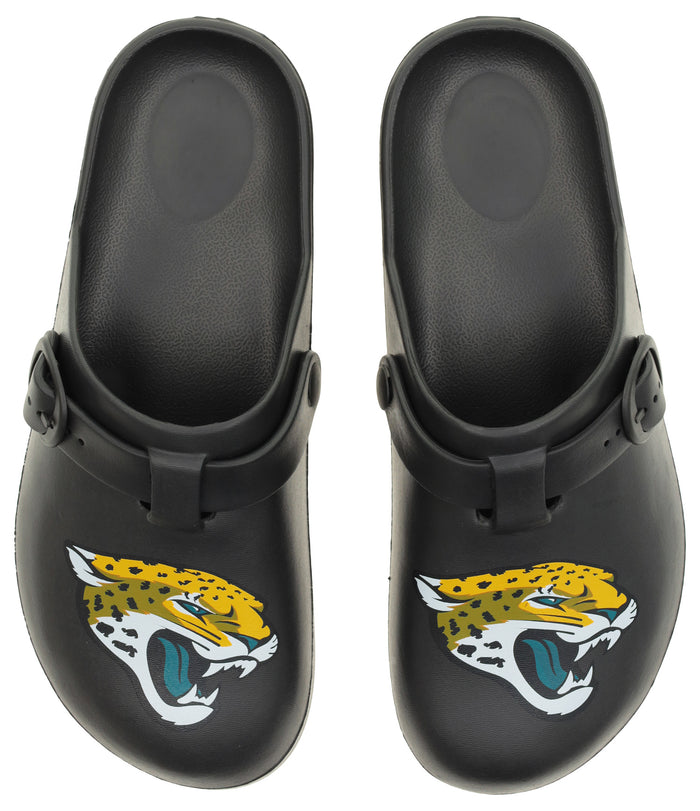 FOCO Open Back Buckle Clog – Comfortable Slip-On Sandals for NFL Fans, Jacksonville Jaguars