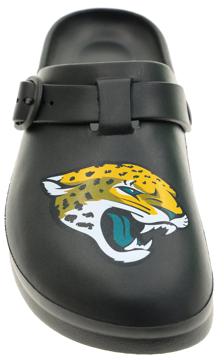 FOCO Open Back Buckle Clog – Comfortable Slip-On Sandals for NFL Fans, Jacksonville Jaguars