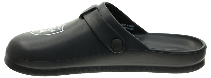 FOCO Open Back Buckle Clog – Comfortable Slip-On Sandals for NFL Fans, Las Vegas Raiders