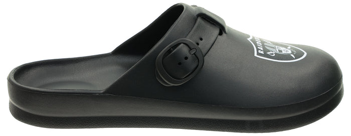 FOCO Open Back Buckle Clog – Comfortable Slip-On Sandals for NFL Fans, Las Vegas Raiders