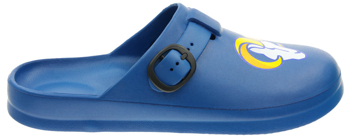FOCO Open Back Buckle Clog – Comfortable Slip-On Sandals for NFL Fans, Los Angeles Rams
