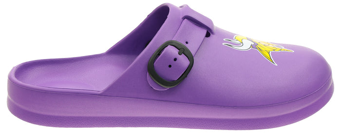 FOCO Open Back Buckle Clog – Comfortable Slip-On Sandals for NFL Fans, Minnesota Vikings