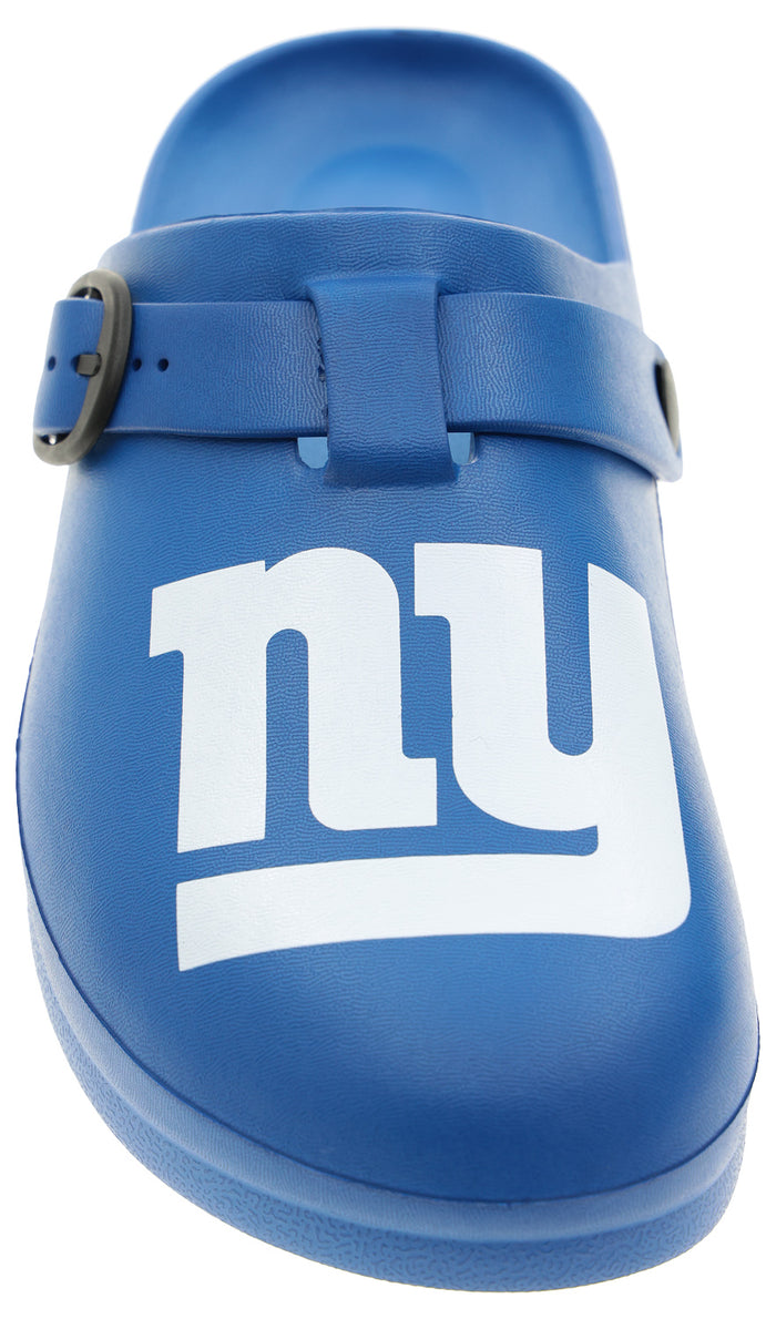 FOCO Open Back Buckle Clog – Comfortable Slip-On Sandals for NFL Fans, New York Giants