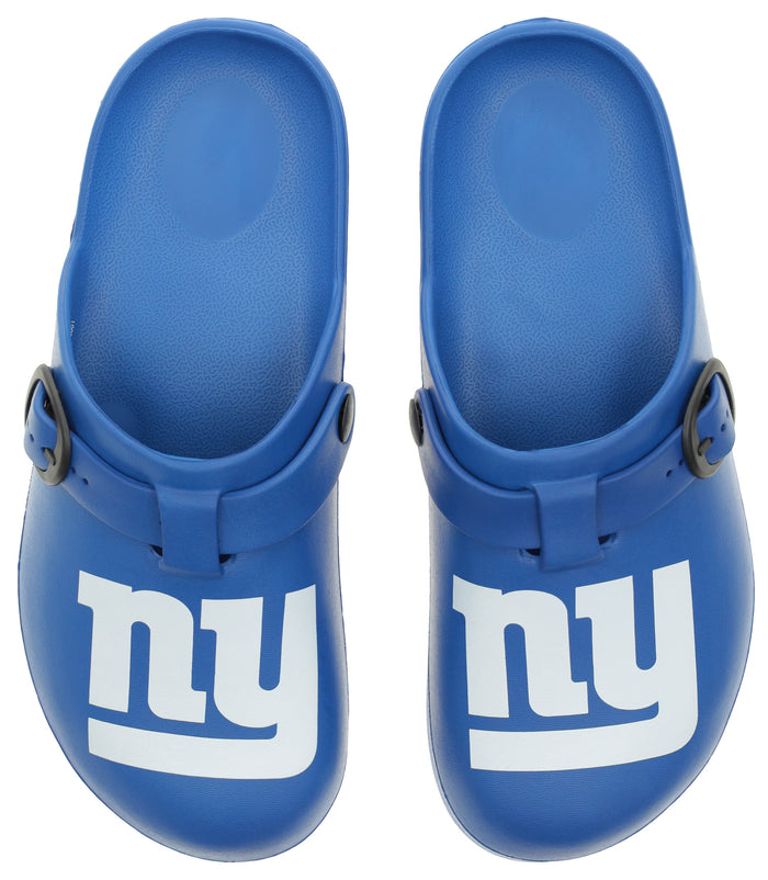 FOCO Open Back Buckle Clog – Comfortable Slip-On Sandals for NFL Fans, New York Giants