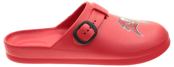 FOCO Open Back Buckle Clog – Comfortable Slip-On Sandals for NFL Fans, Tampa Bay Buccaneers