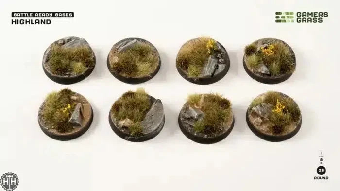 GamersGrass Highland - Round 28mm (x8) Highland Bases Gamers Grass