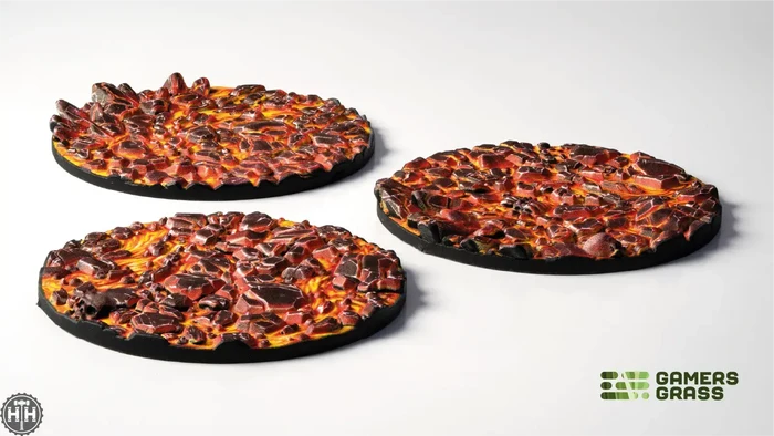 GamersGrass Molten Lava - Round 50mm (x3) GamersGrass