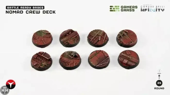 GamersGrass Nomad Crew Deck - Round 25mm (8x) Nomad Crew Deck Bases Gamers Grass