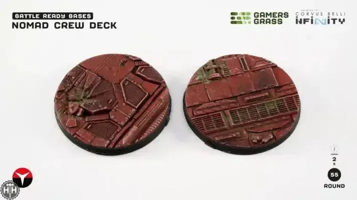 GamersGrass Nomad Crew Deck - Round 55mm (2x) Nomad Crew Deck Bases Gamers Grass