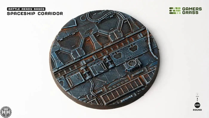 Spaceship Corridor Bases Round 100mm (x1) Spaceship Corridor Bases Round Gamers Grass