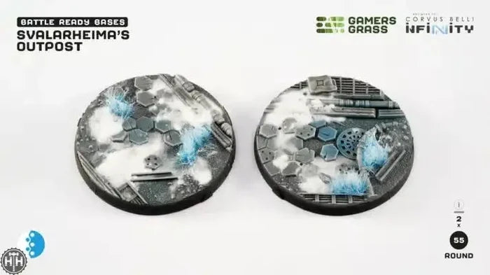 GamersGrass Svalarheima’s Outpost - Round 55mm (2x) Svalarheima’s Outpost Bases Gamers Grass