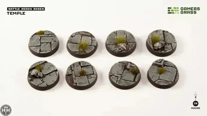GamersGrass Temple - Round 28mm (x8) Temple Bases Gamers Grass