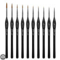 Golden Maple Detail Paint Brush Set with Triangular Handles - 10pcs Golden Maple