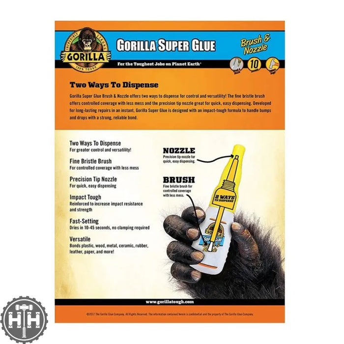 Gorilla - Super Glue 10g Brush & Nozzle Glue Gorilla Glue