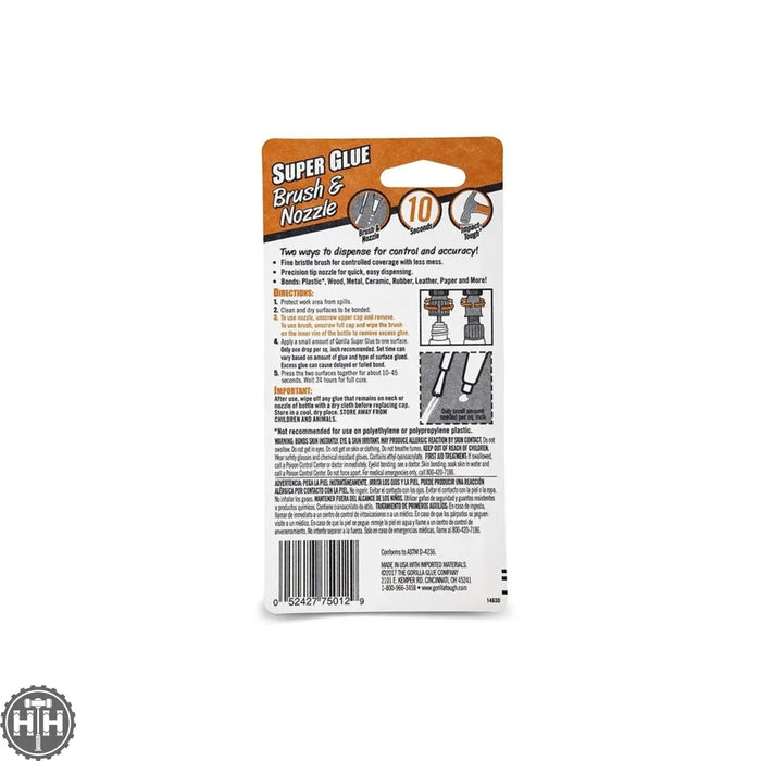 Gorilla - Super Glue 10g Brush & Nozzle Glue Gorilla Glue