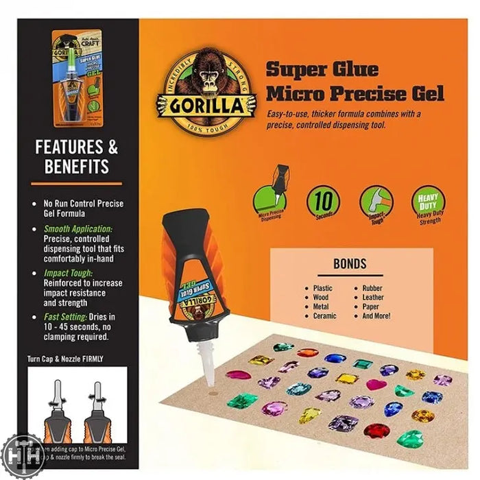 Gorilla - Super Glue Micro Precise Gel 5.5g Glue Gorilla Glue