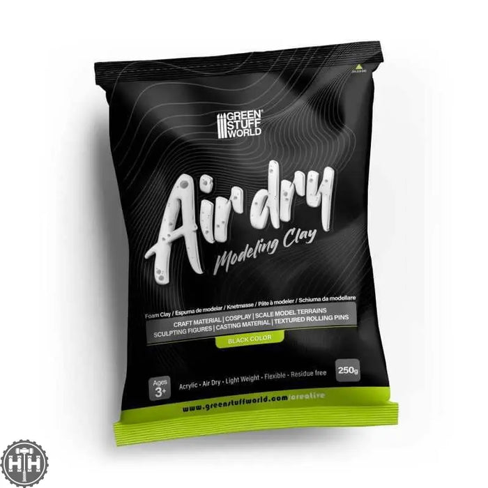 GSW Air Dry Modeling Foam Clay 250gr Black Sculpting Green Stuff World