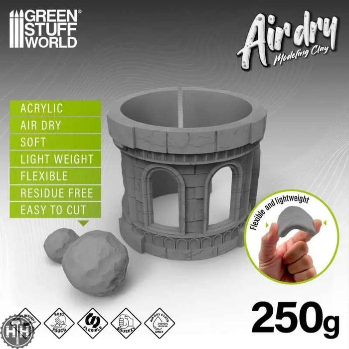 GSW Air Dry Modeling Foam Clay 250gr Grey Sculpting Green Stuff World