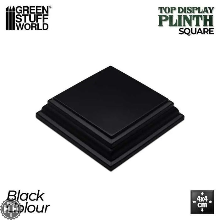 GSW Black Display Square Plinth 4cm Plinth Green Stuff World