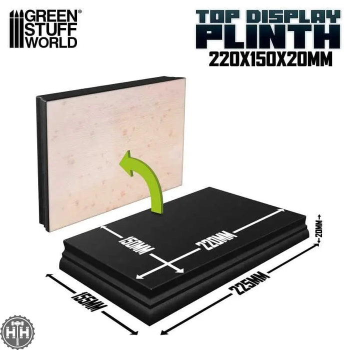 GSW Black Rectangled Display Plinth 22x15cm Plinth Green Stuff World