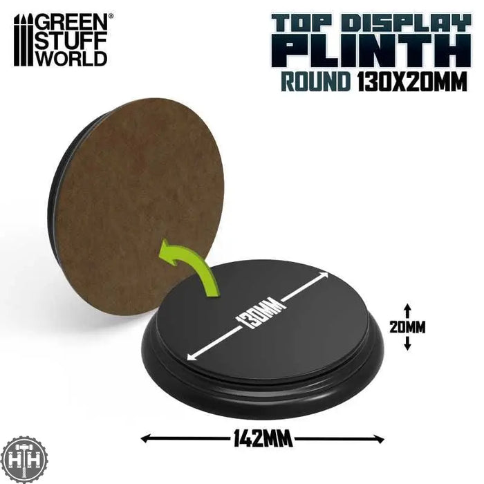GSW Black Round Display Block Plinth 13cm Plinth Green Stuff World