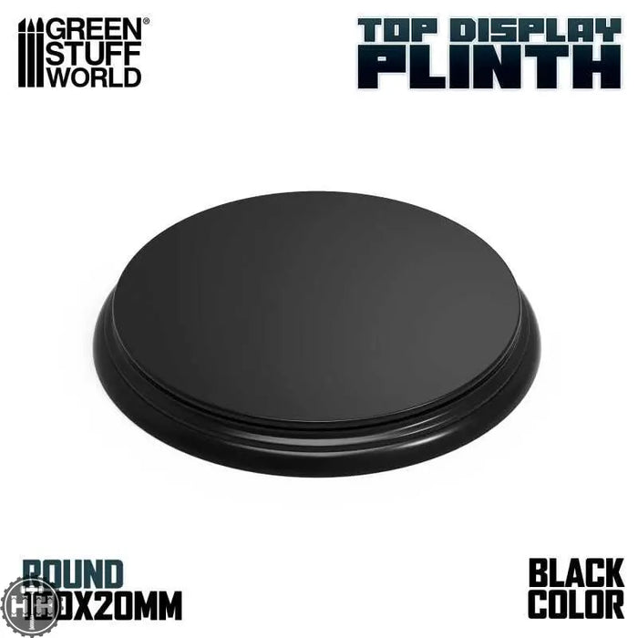 GSW Black Round Display Block Plinth 18cm Plinth Green Stuff World