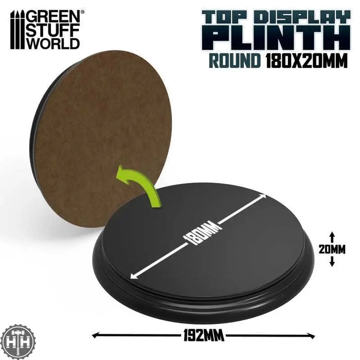 GSW Black Round Display Block Plinth 18cm Plinth Green Stuff World