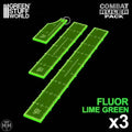 GSW Combat Ruler Pack (6'', 9'', 1-2-3) - Fluor Lime Green (Pack x3) Gaming Tools Green Stuff World