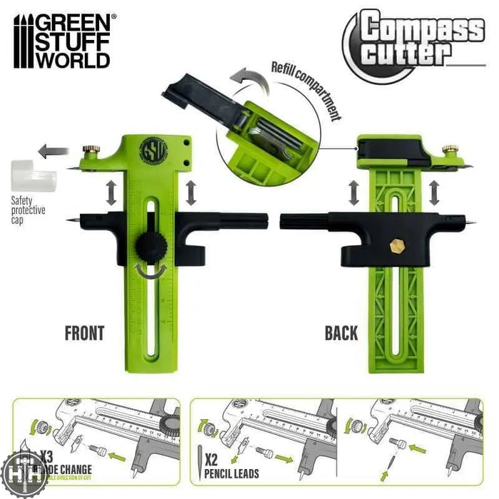 GSW Compass circle cutter Hobby Tools Green Stuff World