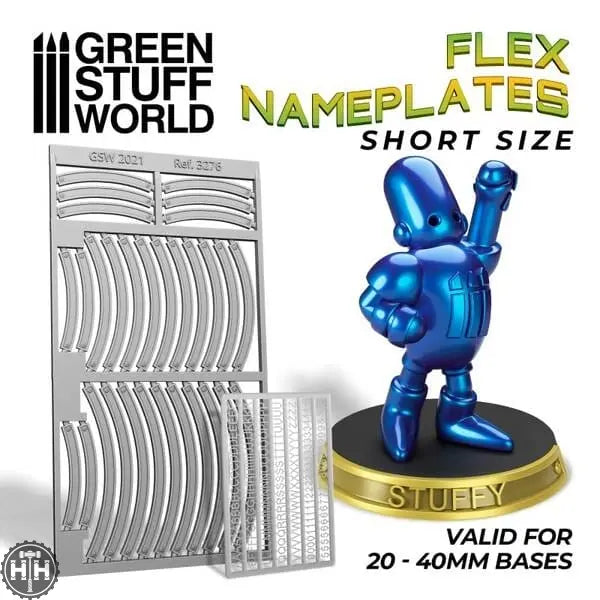 GSW Flexible nameplates - SHORT Hobby Tools Green Stuff World