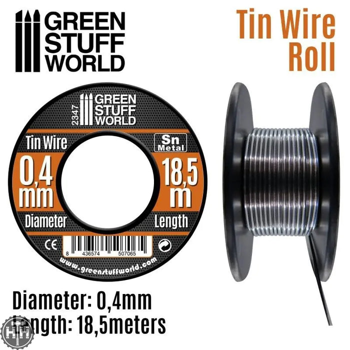GSW Flexible tin wire roll 0.4mm GSW Hobby Green Stuff World