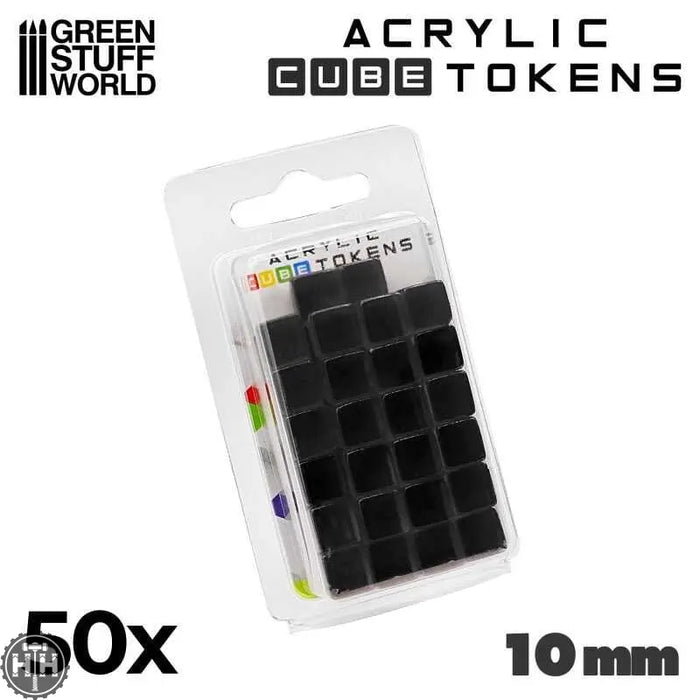 GSW Gaming Cubes 10mm - CLEAR BLACK (pack x50) Gaming Tools Green Stuff World
