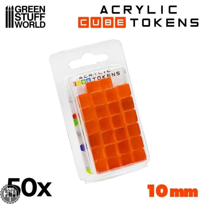 GSW Gaming Cubes 10mm - ORANGE (pack x50) Gaming Tools Green Stuff World