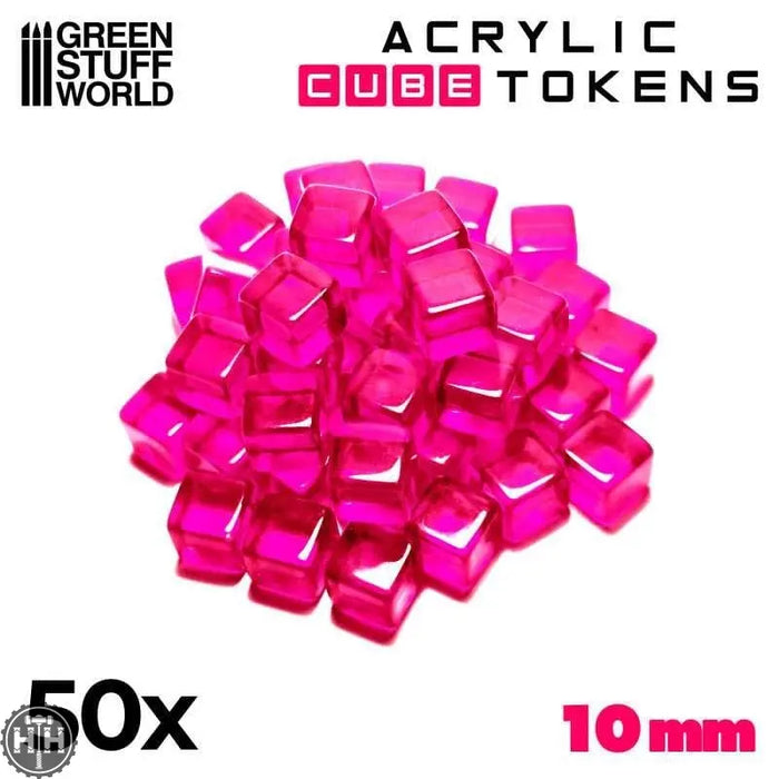 GSW Gaming Cubes 10mm - PINK (pack x50) Gaming Tools Green Stuff World