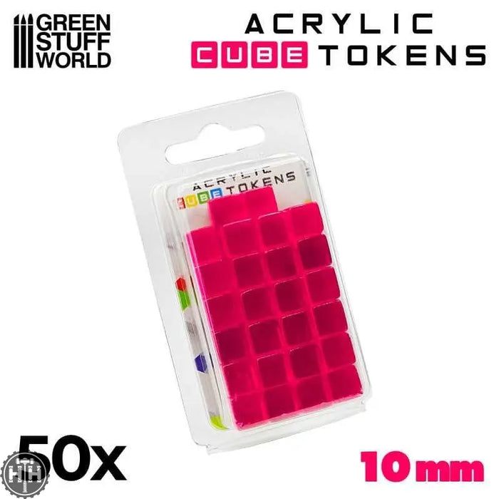 GSW Gaming Cubes 10mm - PINK (pack x50) Gaming Tools Green Stuff World