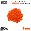 GSW Gaming Cubes 8mm - ORANGE (pack x50) Gaming Tools Green Stuff World
