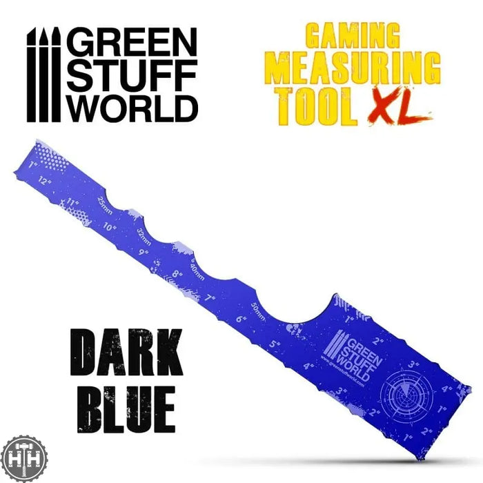 GSW Gaming Measuring Tool - Blue 12 inches Game Measure Green Stuff World