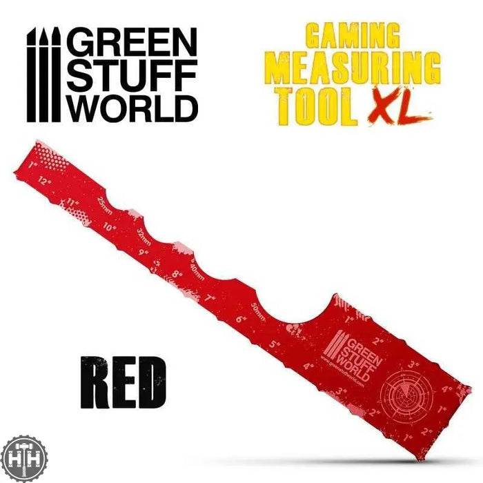 GSW Gaming Measuring Tool - RED (thickness 3mm) 12 inches Gaming Tools Green Stuff World