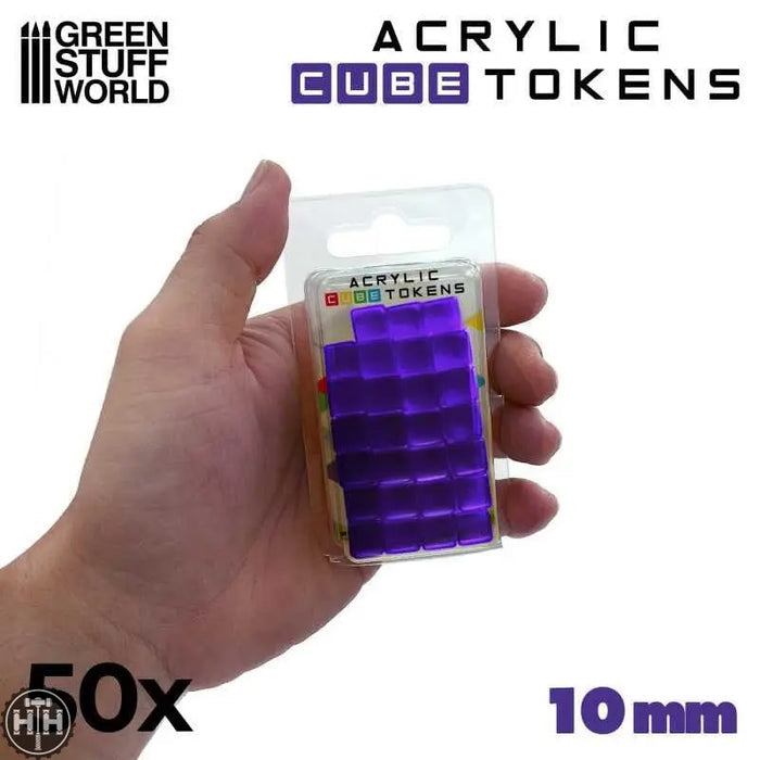 GSW Gaming TOKENs - Purple Cubes 10mm (pack x50) Gaming Tools Green Stuff World