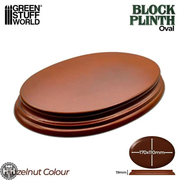 GSW Hazelnut Oval Display Plinth 20mm 17x11 base Plinth Green Stuff World