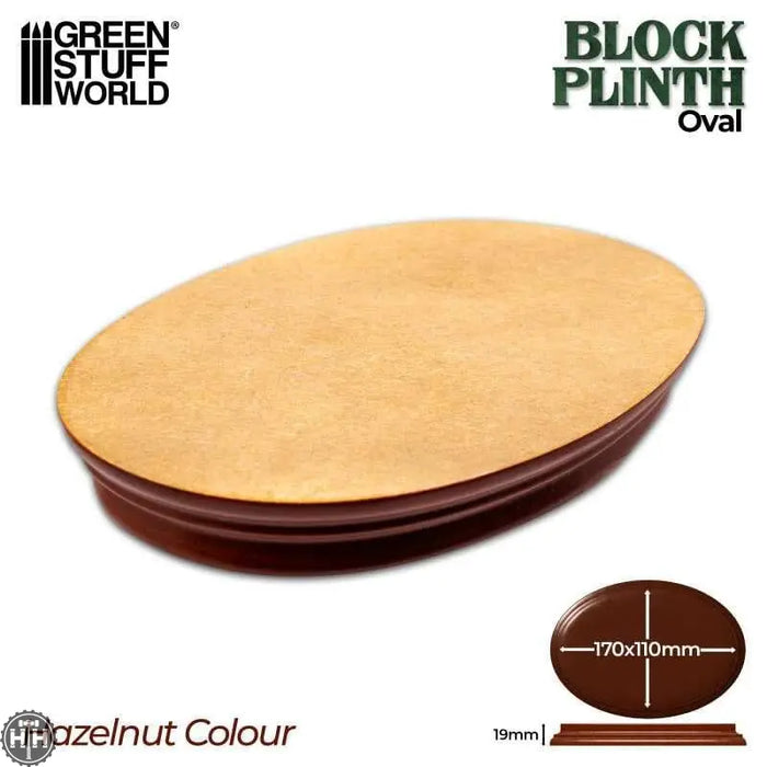GSW Hazelnut Oval Display Plinth 20mm 17x11 base Plinth Green Stuff World