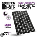 GSW Magnetic Precut Sizes - Adhesive Squares 25x25mm Magnetic Sheet Green Stuff World