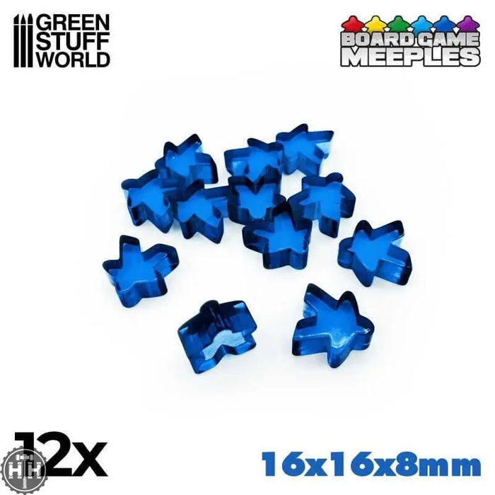 GSW Meeples 16x16x8mm - BLUE (Pack x12) Gaming Tools Green Stuff World
