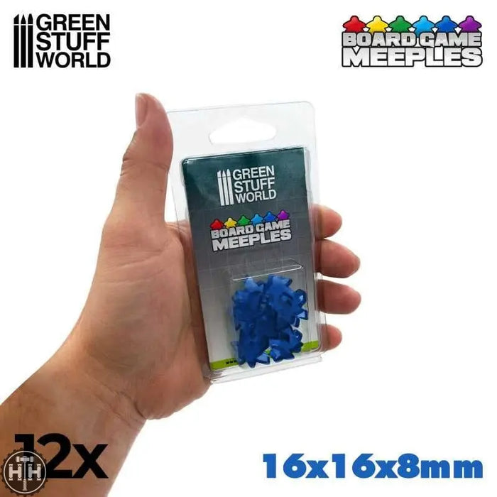 GSW Meeples 16x16x8mm - BLUE (Pack x12) Gaming Tools Green Stuff World
