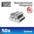 GSW Neodymium Magnets 2x1mm - 50 units (N52) Magnets Green Stuff World