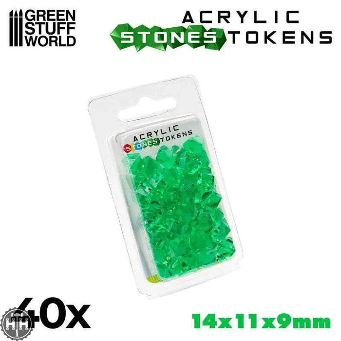 GSW Plastic Stones 12mm - GREEN (Pack x40) Gaming Tools Green Stuff World
