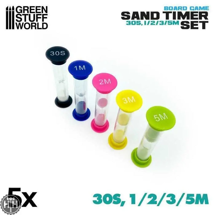 GSW Sand timers (5pc) 30s, 1m, 2m, 3m y 5m Generic Green Stuff World