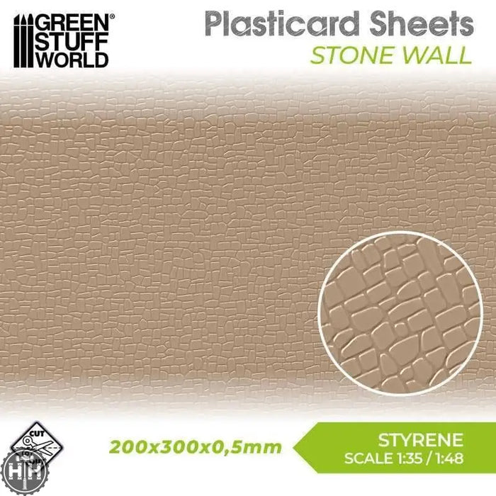 GSW Styrene Plasticard Sheet - Stone Wall Plasticard Green Stuff World